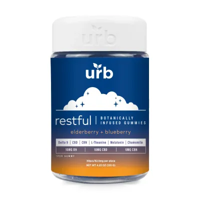 Urb Restful Botanically Infused Gummies 30ct 1875mg D9 CBD CBN 
