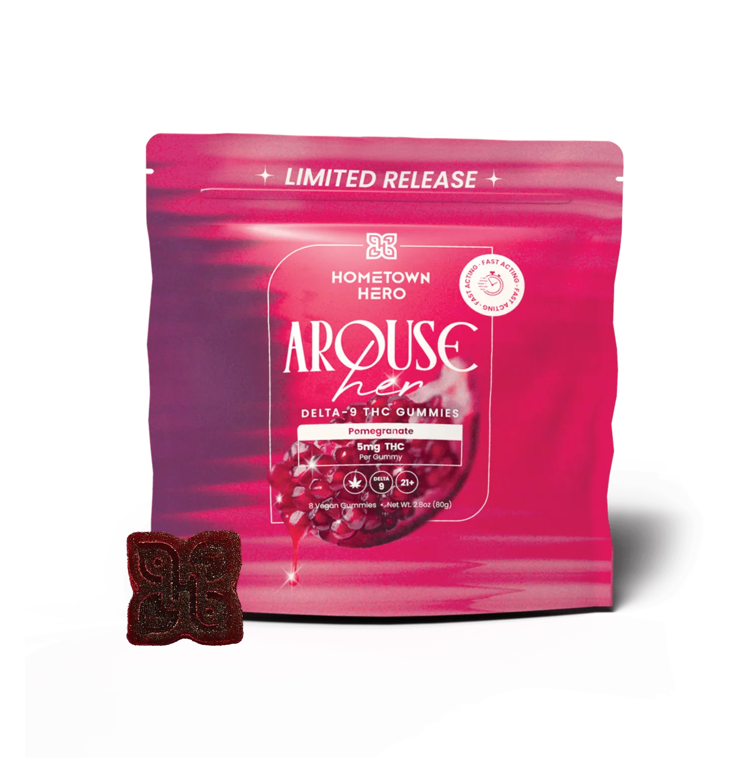 Hometown Hero Arouse Gummy 40mg D9 8ct