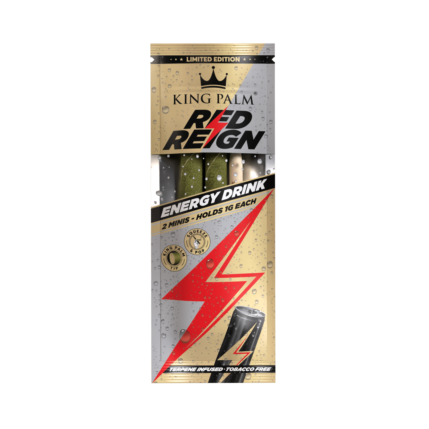 King Palm Mini Leaf Rolls w Flavor Tips 1g 2ct  Red Reign