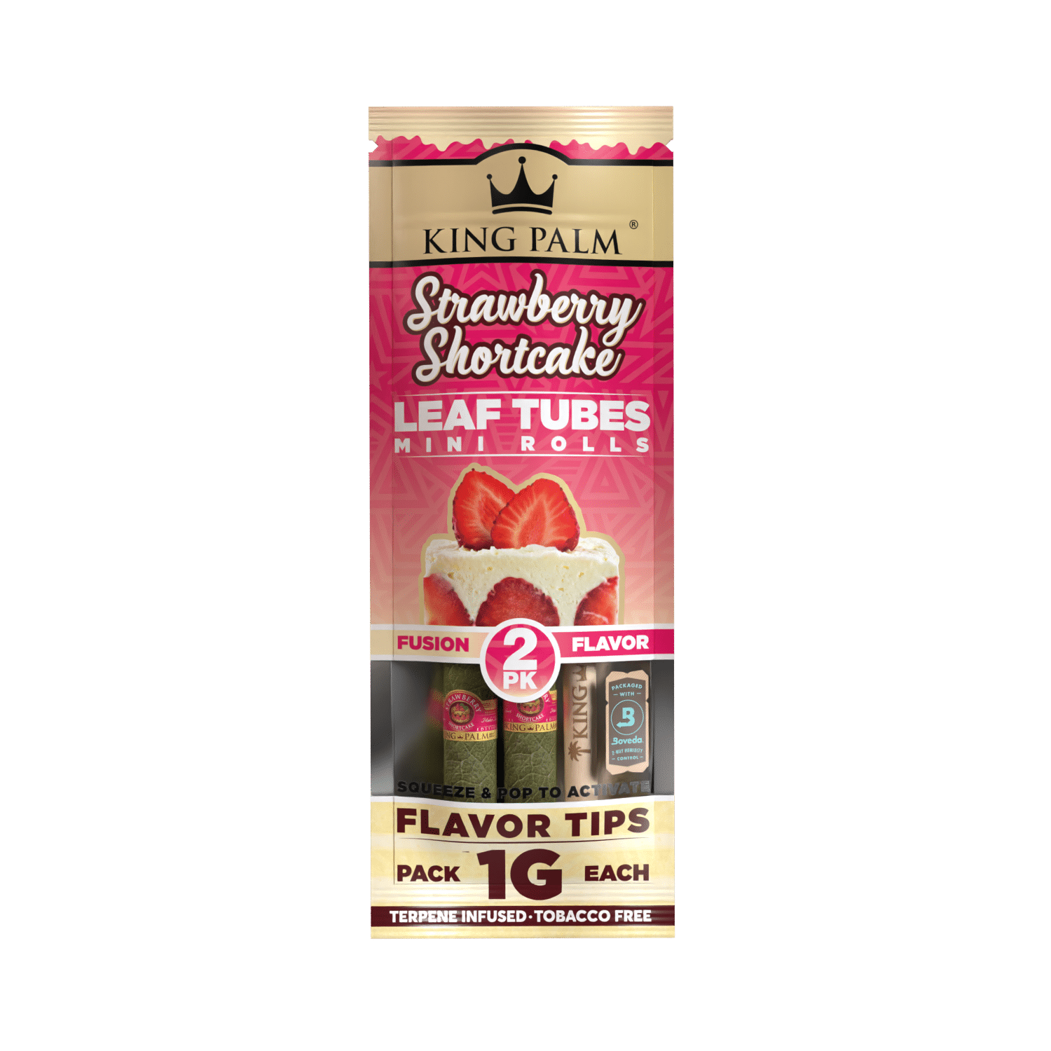 King Palm Mini Leaf Rolls w Flavor Tips 1g 2ct  Strawberry Shortcake