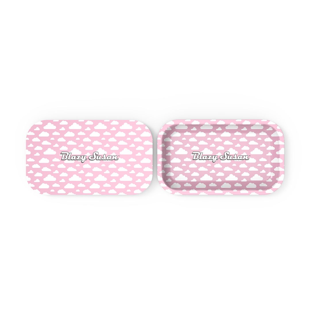 Blazy Susan Tin Rolling Tray w Lid 10&quot;x6&quot;