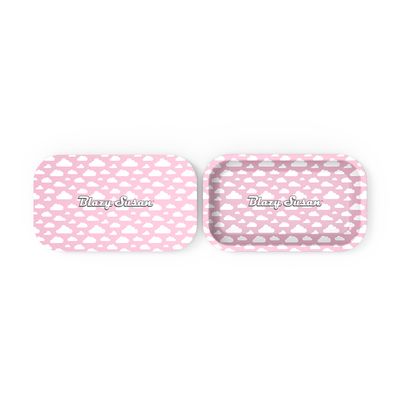 Blazy Susan Tin Rolling Tray w Lid 10&quot;x6&quot;