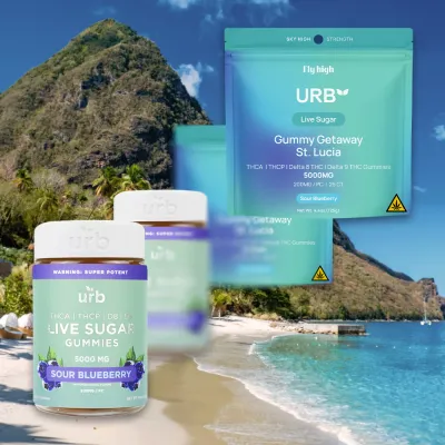 Urb Live Sugar (Gummy Getaway St. Lucia) THCa THCp D8 D9 5000mg 25ct