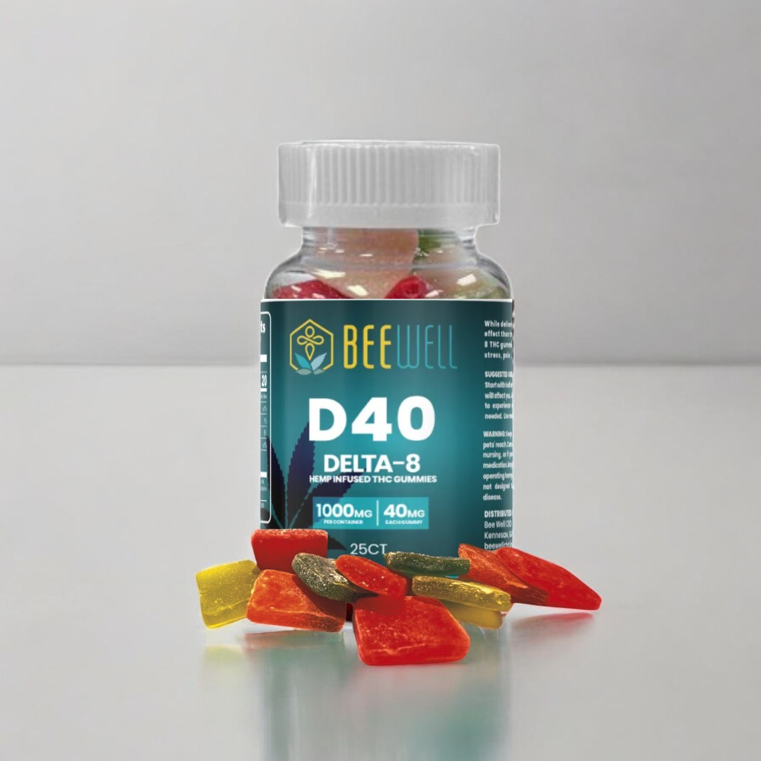 Bee Well CBD D40 Delta 8 Gummies 25ct 1000mg