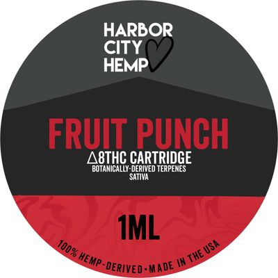 Harbor City Hemp Delta 8 BDT Cartridge 1g Sativa Fruit Punch