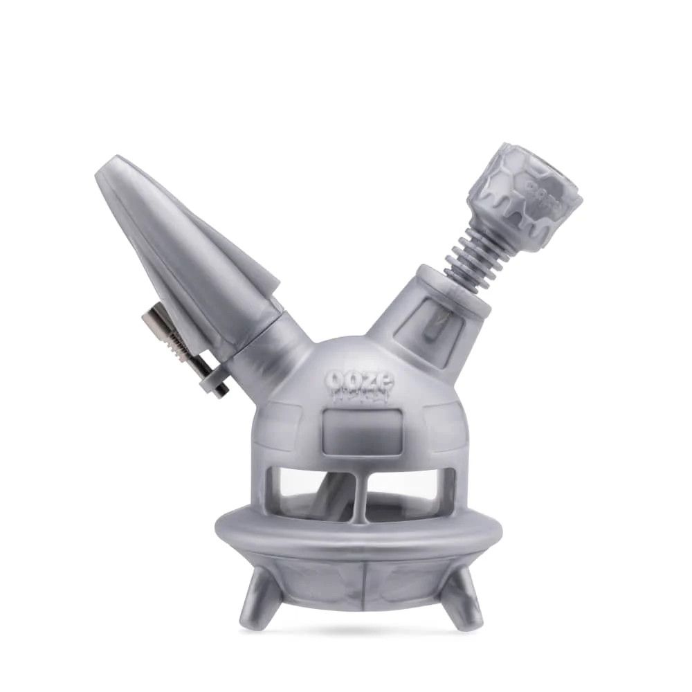 Ooze Ufo Silicone Water Pipe &amp; Dab Straw Stellar Silver
