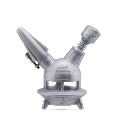 Ooze Ufo Silicone Water Pipe &amp; Dab Straw Stellar Silver