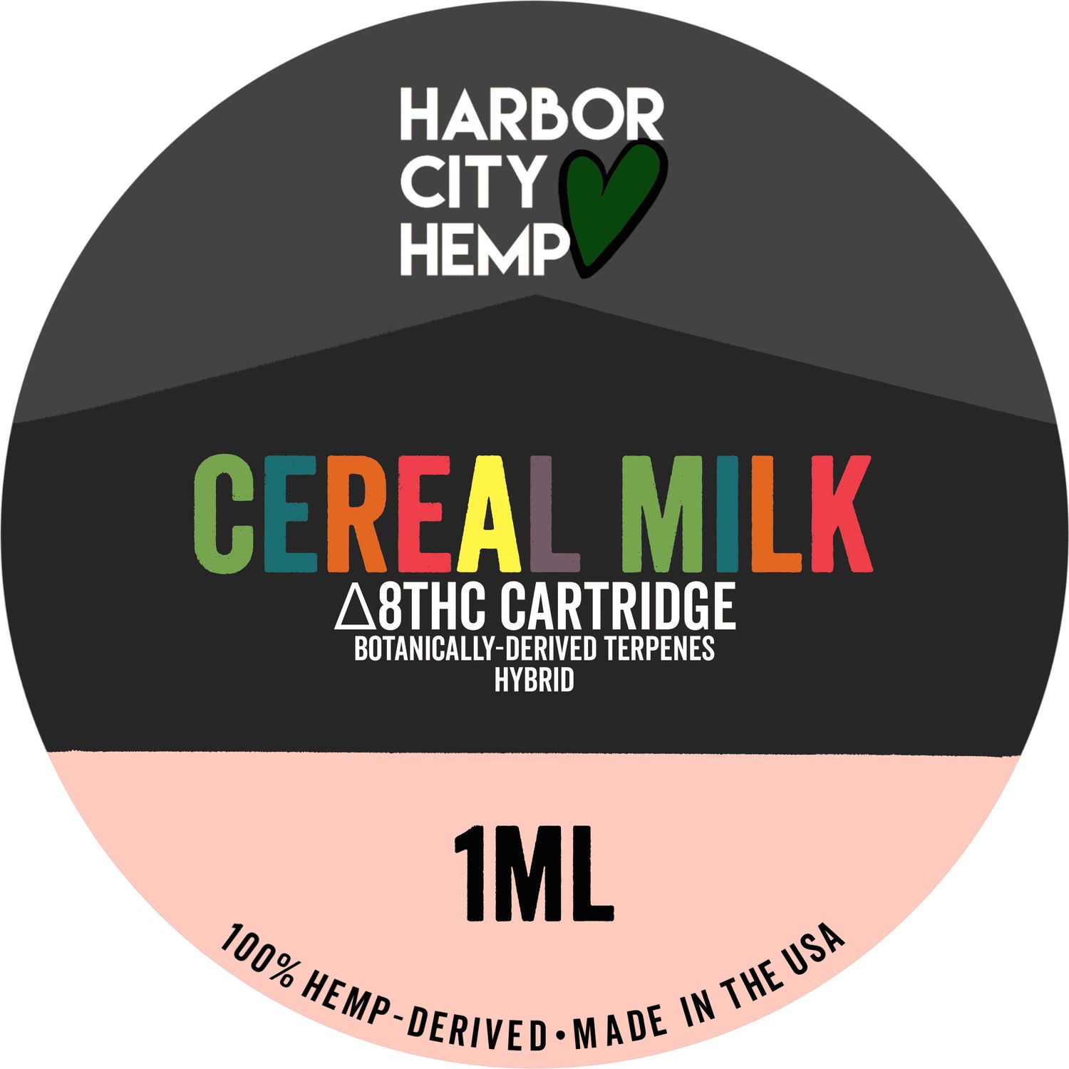 Harbor City Hemp Delta 8 BDT Cartridge 1g Hybrid Cereal Milk