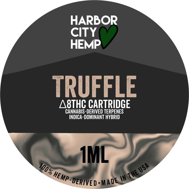 Harbor City Hemp Delta 8 CDT Cartridge 1g Indica Hybrid Truffle