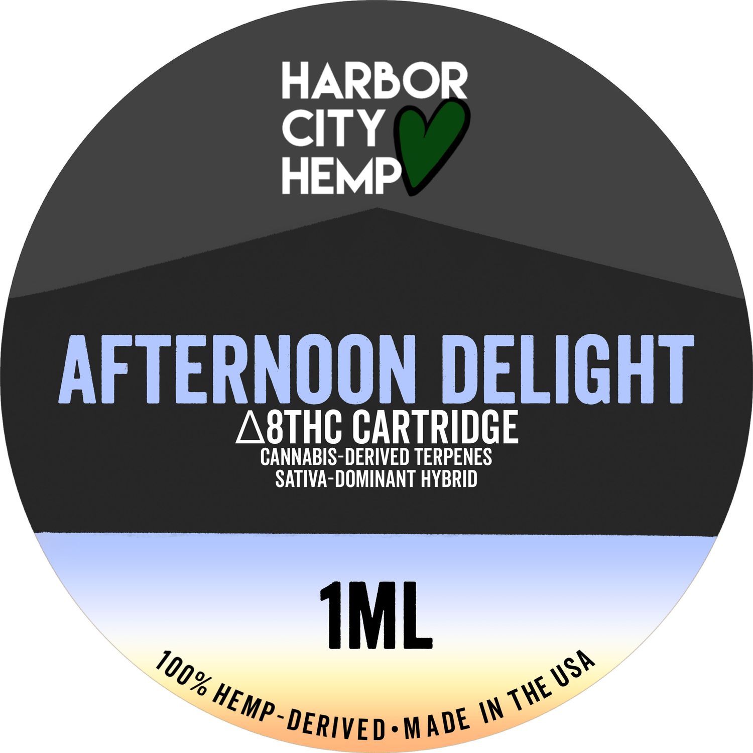 Harbor City Hemp Delta 8 CDT Cartridge 1g Sativa Hybrid Afternoon Delight