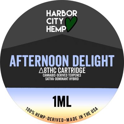 Harbor City Hemp Delta 8 CDT Cartridge 1g Sativa Hybrid Afternoon Delight