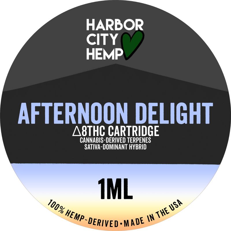Harbor City Hemp Delta 8 CDT Cartridge 1g Sativa Hybrid Afternoon Delight