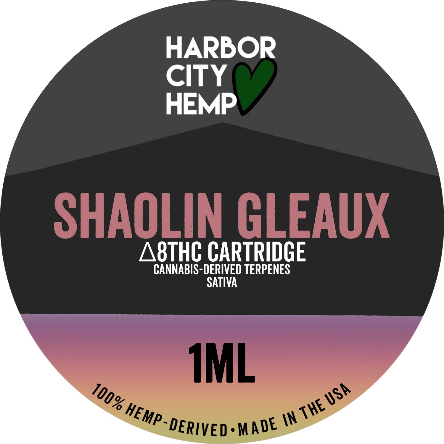 Harbor City Hemp Delta 8 CDT Cartridge 1g Sativa Shaolin Gleaux