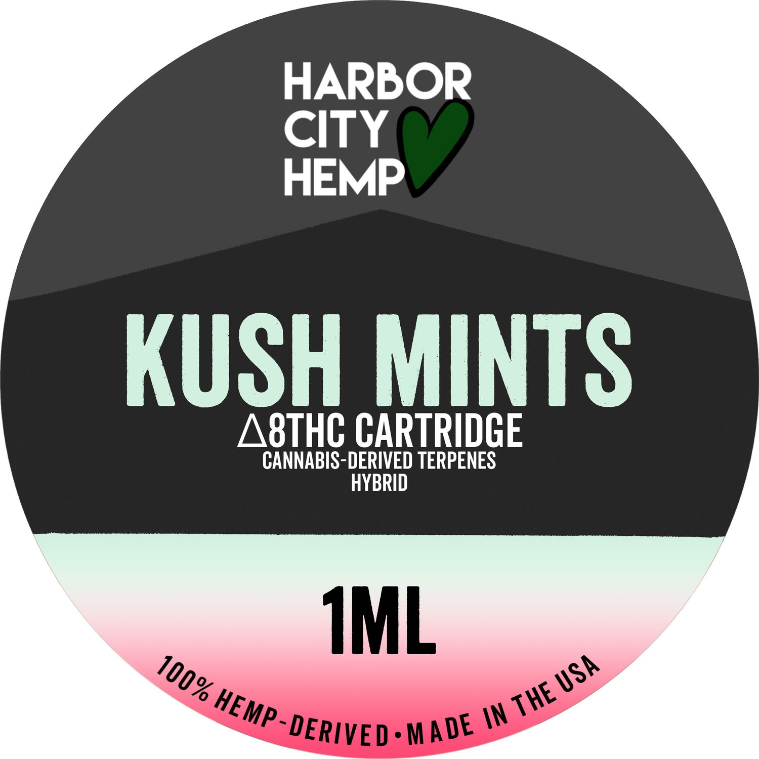 Harbor City Hemp Delta 8 CDT Cartridge 1g Hybrid Kush Mints