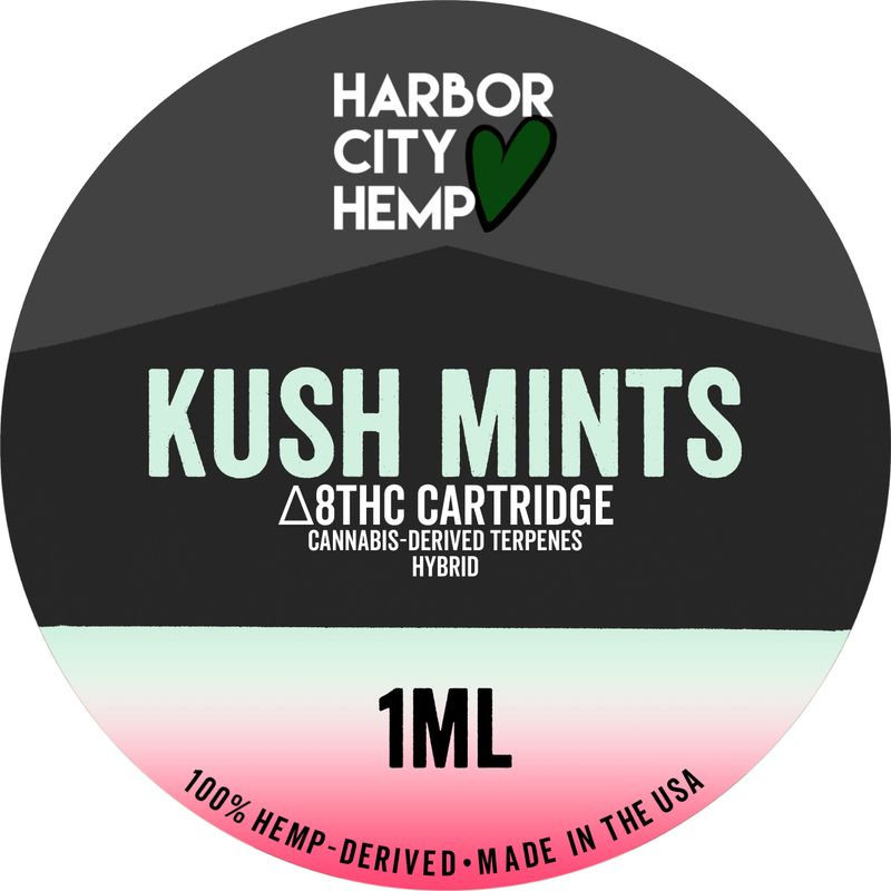 Harbor City Hemp Delta 8 CDT Cartridge 1g Hybrid Kush Mints