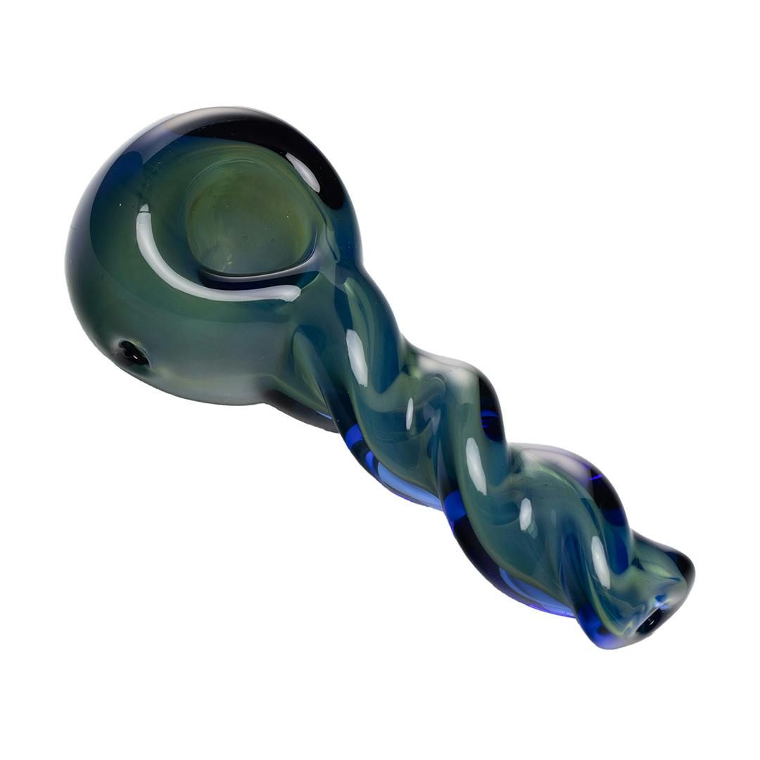 Human Grade Twist Spoon Pipe  Model A Navy Blue
