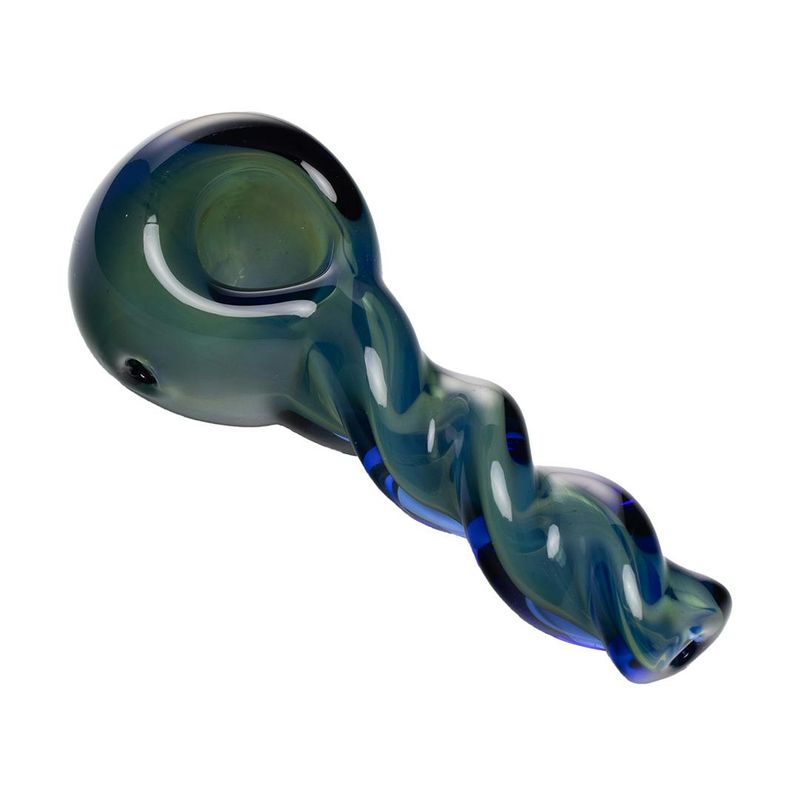 Human Grade Twist Spoon Pipe  Model A Navy Blue