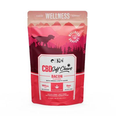 Koi Pet Chews Bacon Wellness 30ct 180mg