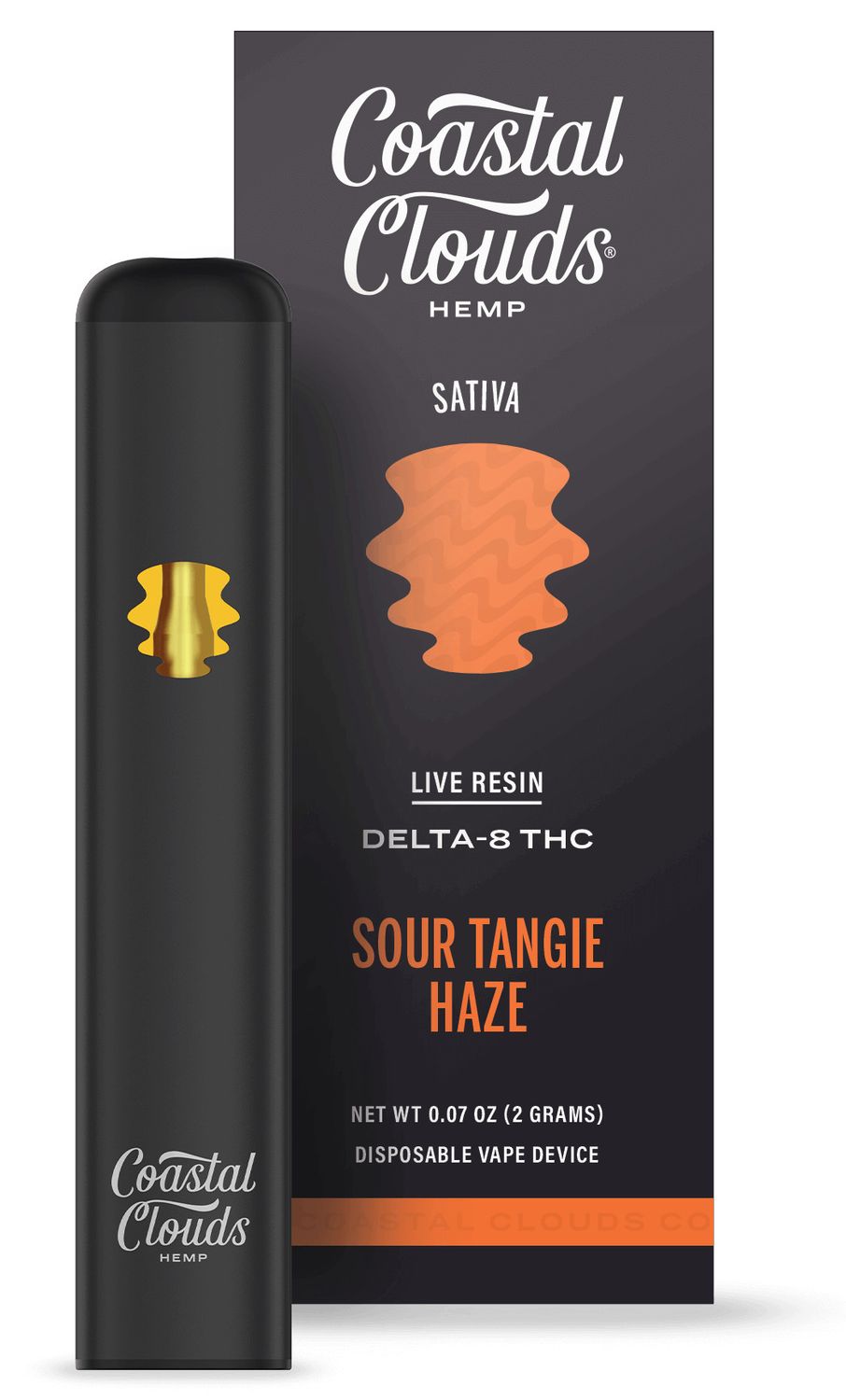 Coastal Clouds Live Resin Disposable D8, Flavor: Sour Tangie Haze (Sativa)