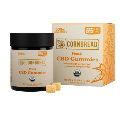 Cornbread Hemp CBD Gummies Peach 2ct 100mg