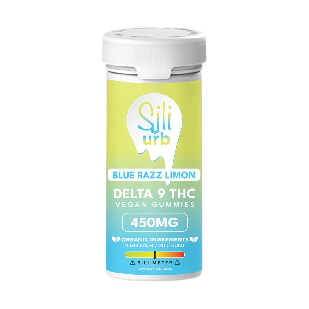 Sili x URB D9 THC Gummies 450mg  15mg D9 30ct, Flavor: Blue Razz Limon