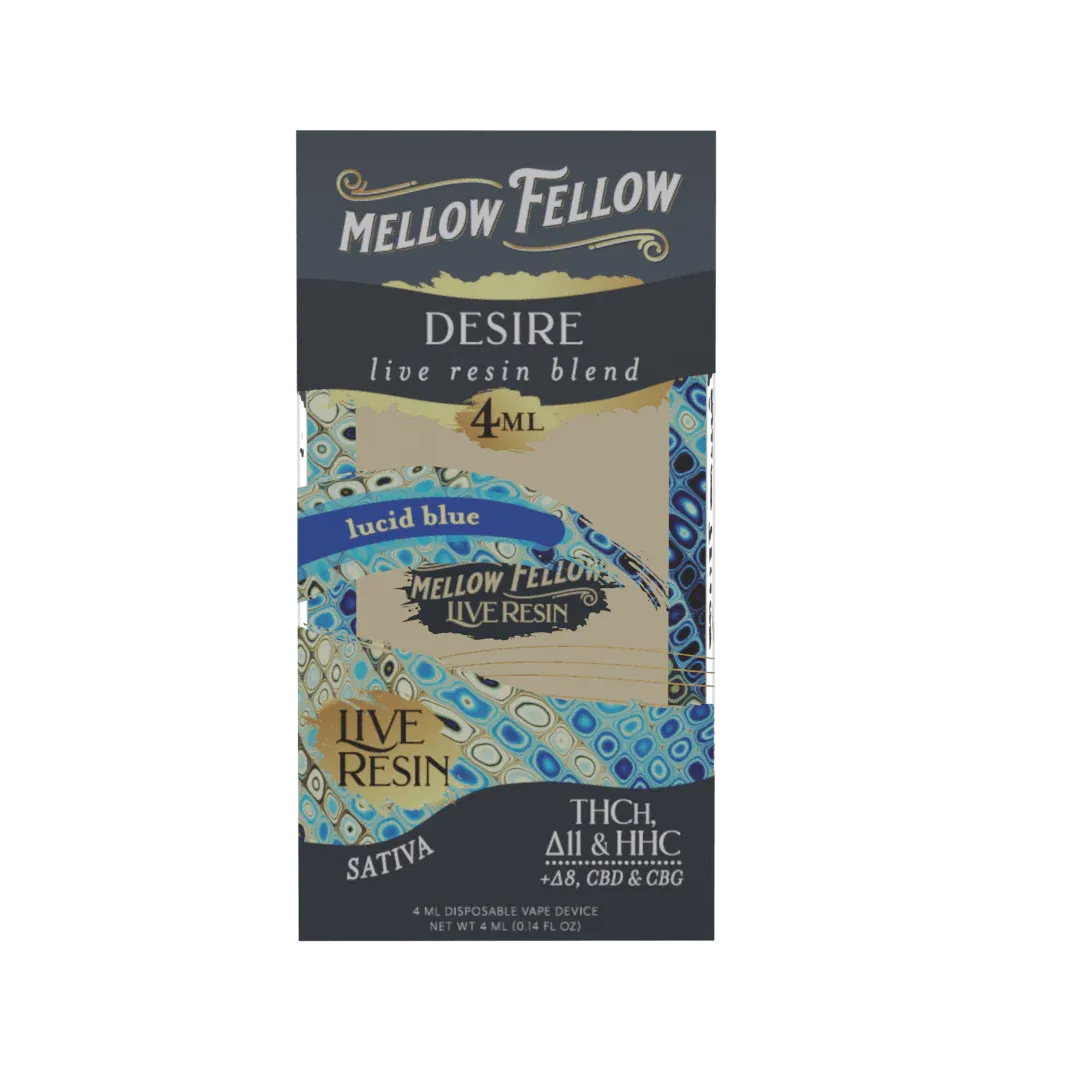Mellow Fellow Live Resin Blend Disposable 4ml Desire Lucid Blue