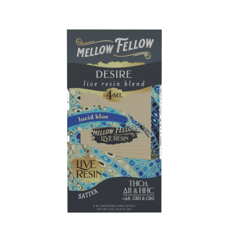 Mellow Fellow Live Resin Blend Disposable 4ml Desire Lucid Blue