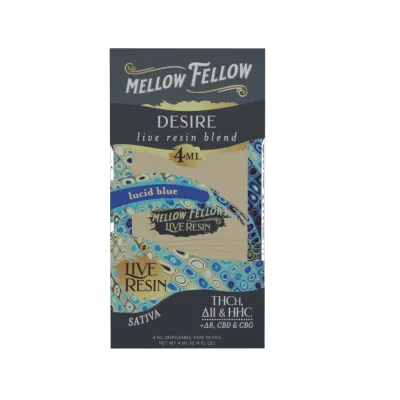 Mellow Fellow Live Resin Blend Disposable 4ml Desire Lucid Blue