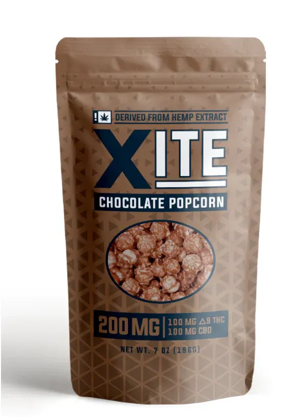 XITE Delta 9 Popcorn 100mg CBD 100mg D9 7oz