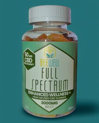 Bee Well CBD Wellness Full Spectrum Gummies 60ct 3000mg