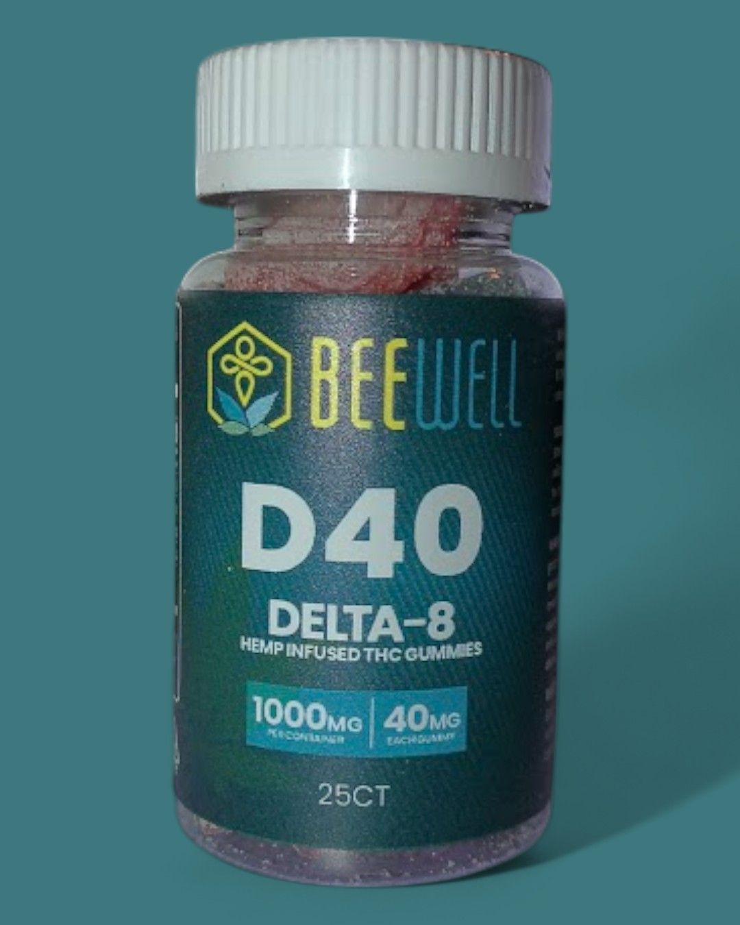 Bee Well CBD D40 Delta 8 Gummies 25ct 1000mg