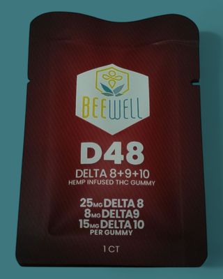Bee Well CBD D48 Delta 8+9+10 Gummies  1ct 48mg
