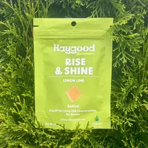 Haygood Farms Rise &amp; Shine Gummy 100mg D9 100mg CBG Caffeine 10ct