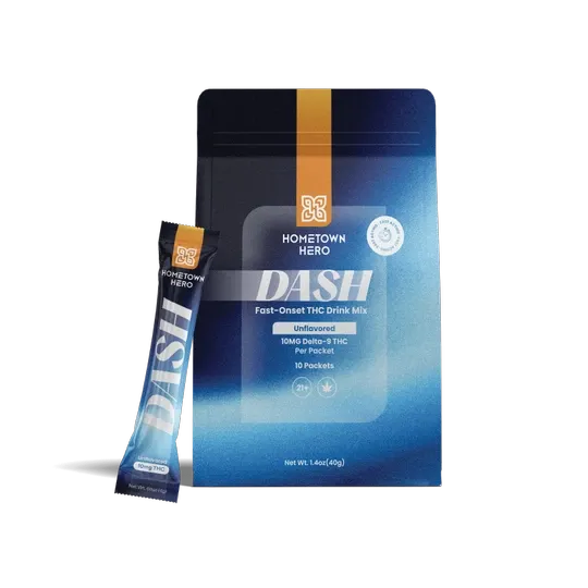 Hometown Hero Dash Unflavored THC Powder 10ct 10mg D9