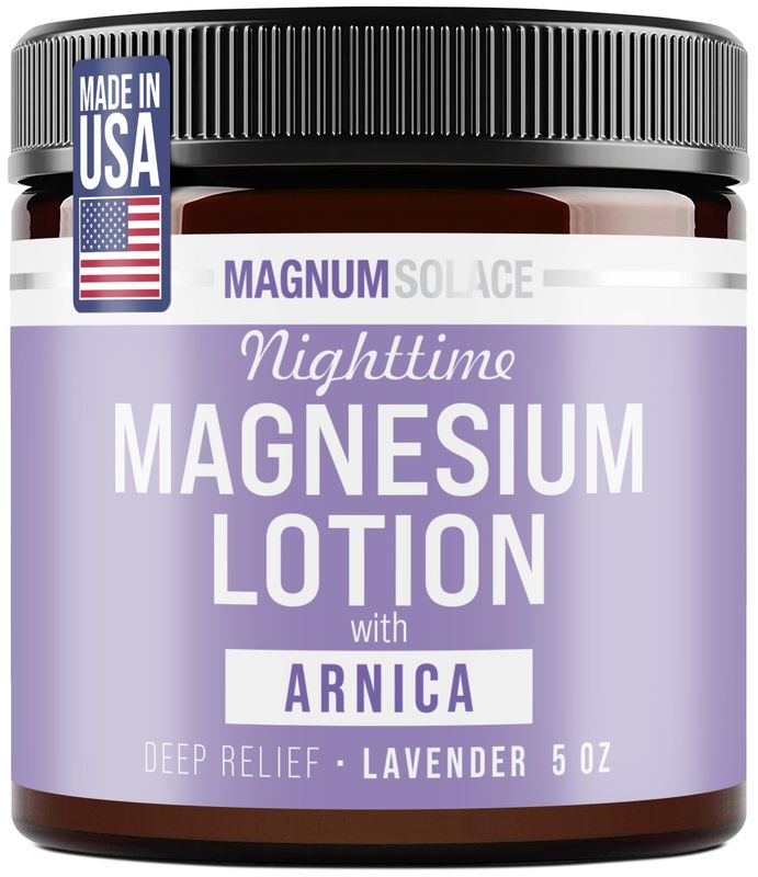 Magnum Solace Nighttime Magnesium Lotion with Arnica | Chamomile &amp; Lavender 5oz
