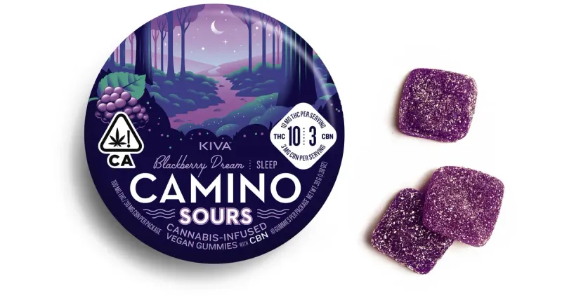 Camino Hemp Gummy Sours 10ct 10mg D9 10mg CBN Deep Sleep Blackberry Dream