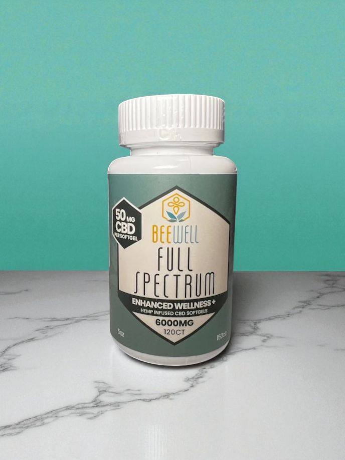 Bee Well CBD Wellness Full Spectrum Softgels 50mg each