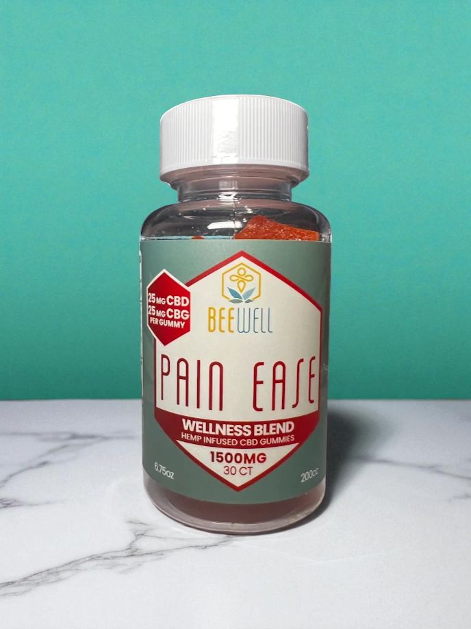 Bee Well CBD Pain Ease Gummies 50mg (CBD, CBG) 30ct 1500mg