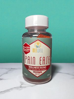 Bee Well CBD Pain Ease Gummies 50mg (CBD, CBG) 30ct 1500mg