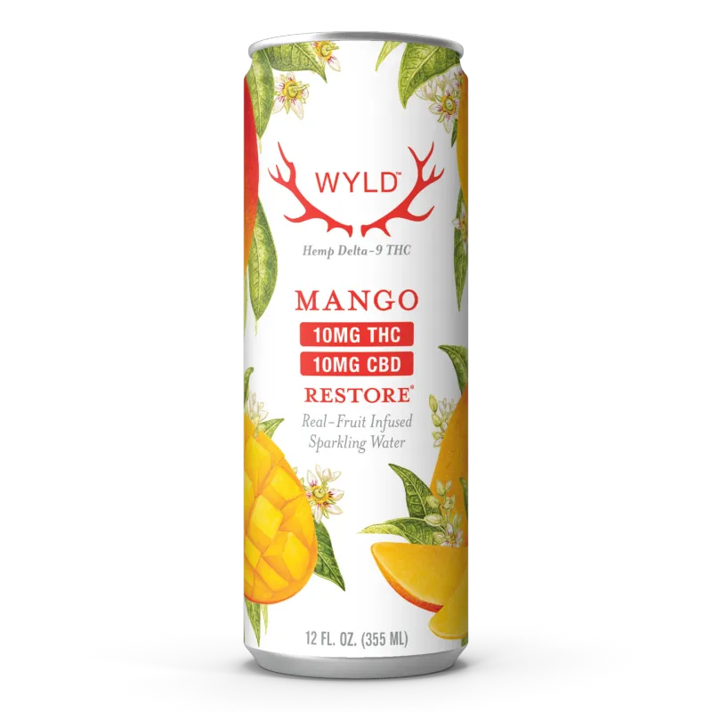 Wyld Hemp Mango 10mg:10mg 1:1 THC:CBD Sparkling Waters