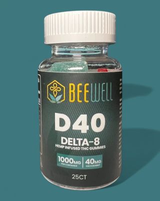 Bee Well CBD D40 Delta 8 Gummies 25ct 1000mg