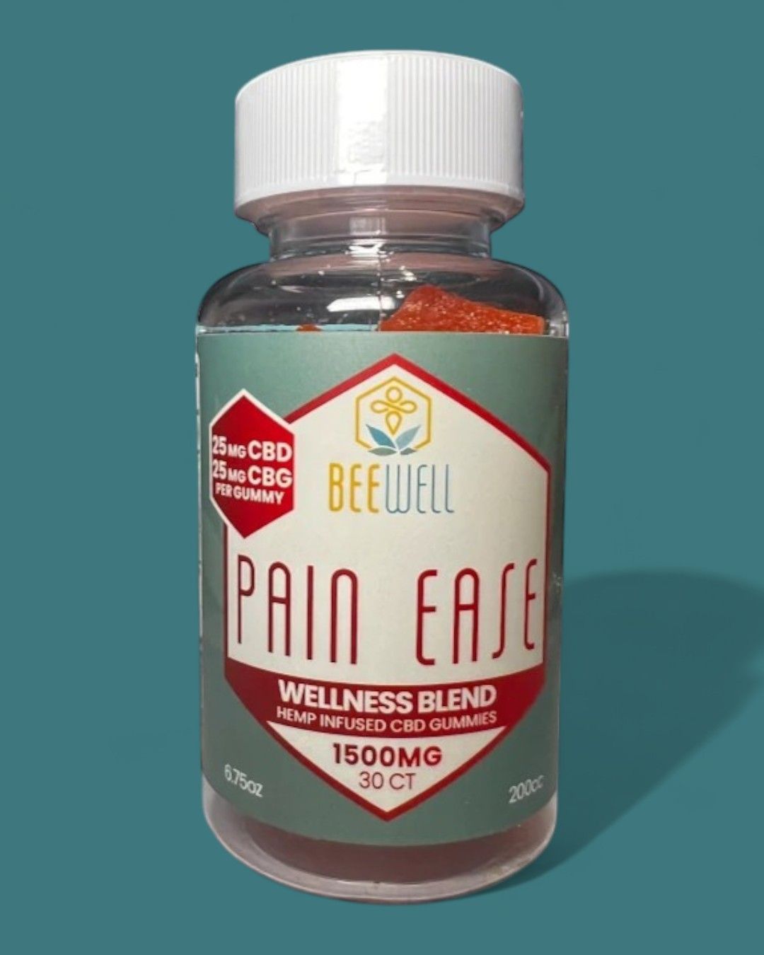 Bee Well CBD Pain Ease Gummies 50mg (CBD, CBG) 30ct 1500mg