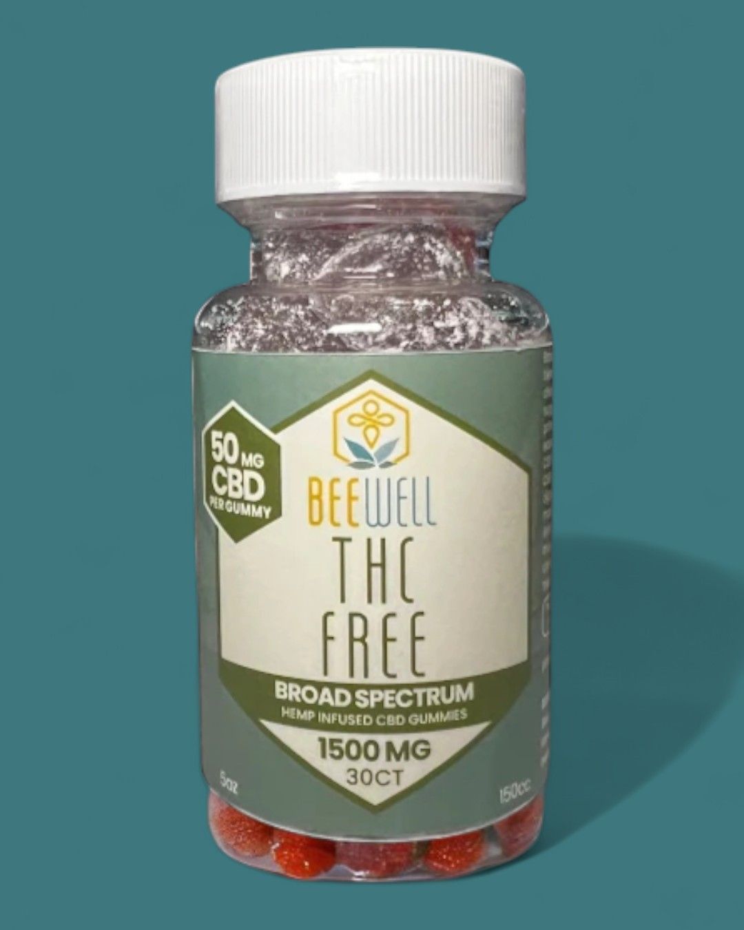 Bee Well CBD Wellness THC Free Broad Spectrum Gummies 30ct 1500mg