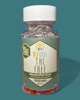 Bee Well CBD Wellness THC Free Broad Spectrum Gummies 60ct 3000mg