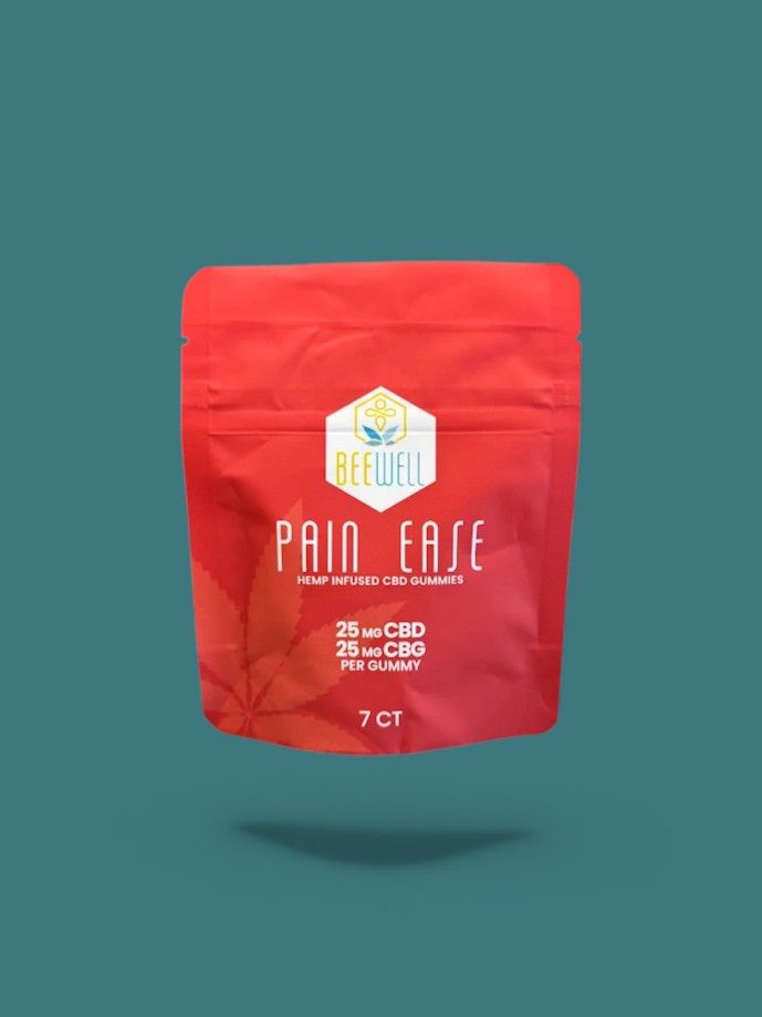 Bee Well CBD Pain Ease Gummies 50mg (CBD, CBG)  7ct 350mg
