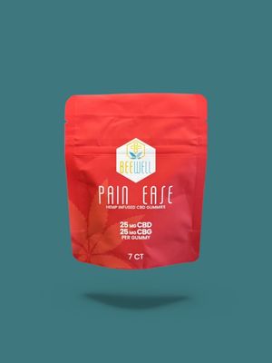 Bee Well CBD Pain Ease Gummies 50mg (CBD, CBG)  7ct 350mg