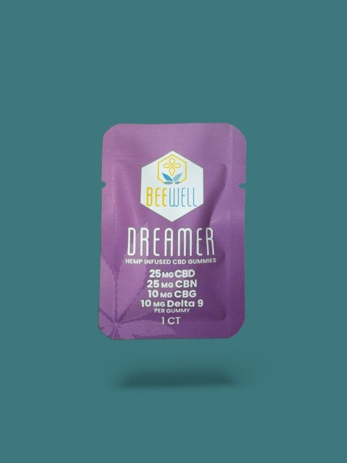 Bee Well CBD Dreamer Gummies 70mg (CBD, CBN,CBG, D9)  1ct 70mg