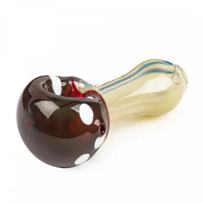 Red Eye Glass West Coast Mushroom Hand Pipe 3"