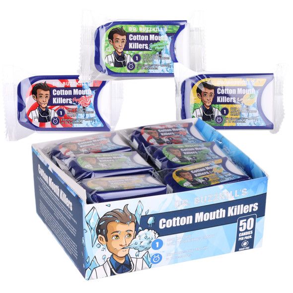 Dr. Buzzkill's Cotton Mouth Killer Candy 50ct Assorted Flavors Ice