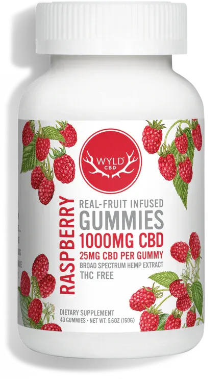 WYLD THC Free Blend Gummy 40ct Raspberry CBD